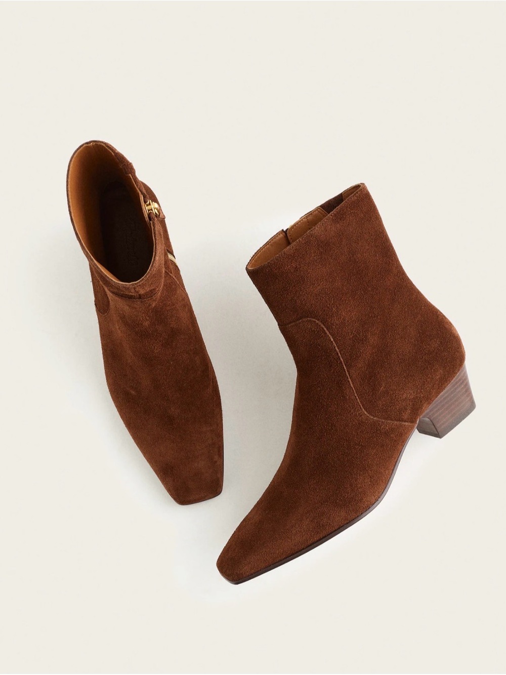 Madewell The Lexie Dark Brown Suede Square Toe Ankle Boots Size 9